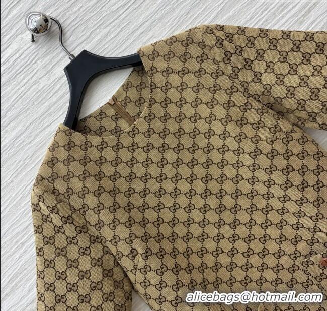 Particularly Recommended Gucci GG Dress with Crystals G82139 Brown 2025