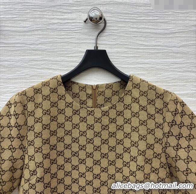 Particularly Recommended Gucci GG Dress with Crystals G82139 Brown 2025