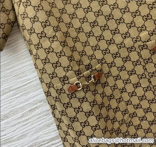 Particularly Recommended Gucci GG Dress with Crystals G82139 Brown 2025