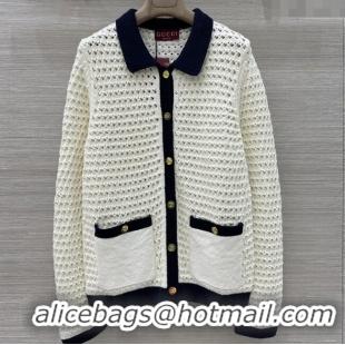 ​Low Cost Gucci Knit Cardigan G82106 White 2025