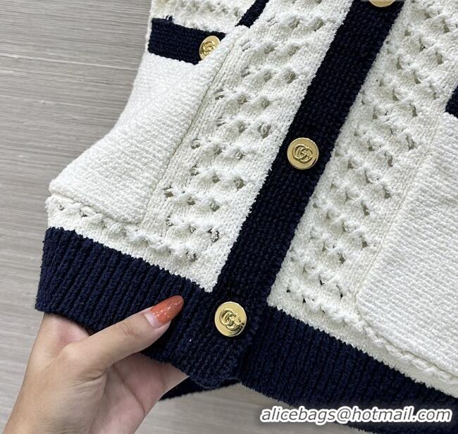 ​Low Cost Gucci Knit Cardigan G82106 White 2025
