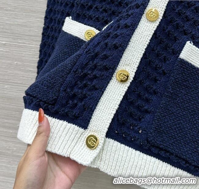 ​Best Price Gucci Knit Cardigan G82107 Blue 2025