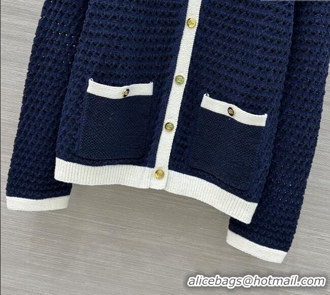 ​Best Price Gucci Knit Cardigan G82107 Blue 2025