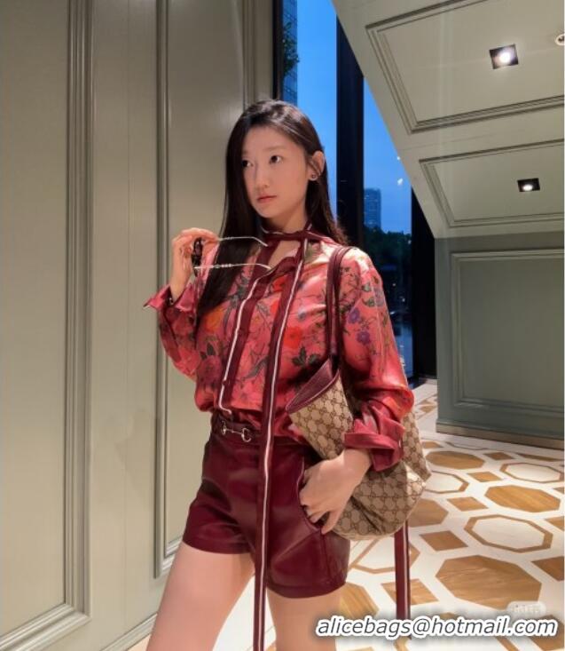 Reasonable Price Gucci Printed Silk Shirt G090106 Pink/Red 2025