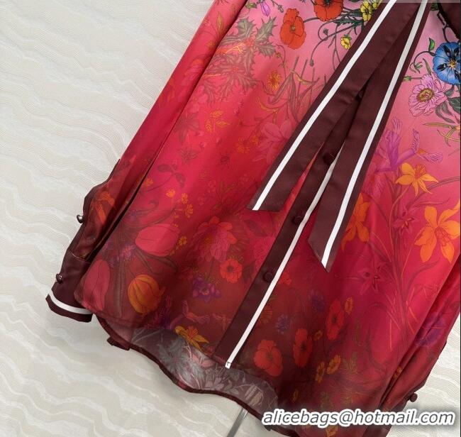 Reasonable Price Gucci Printed Silk Shirt G090106 Pink/Red 2025