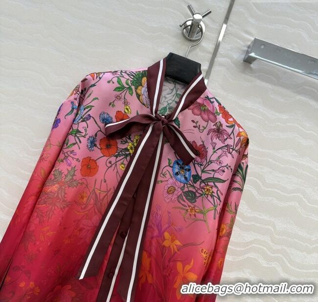 Reasonable Price Gucci Printed Silk Shirt G090106 Pink/Red 2025