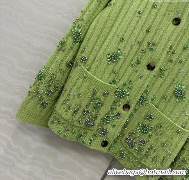 Super Quality Gucci Cashmere Cardigan G090110 Green 2025