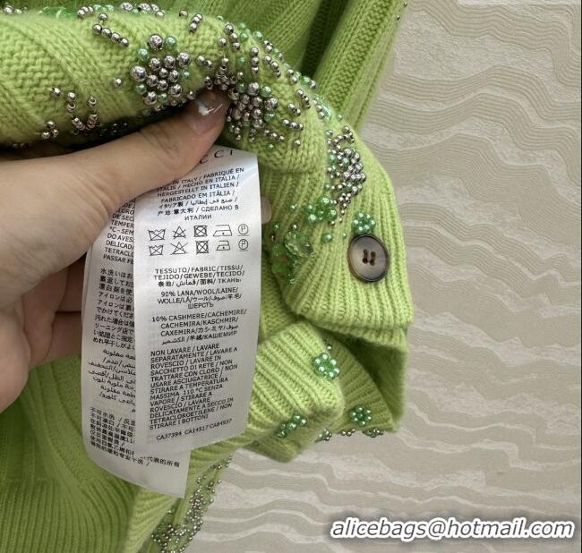 Super Quality Gucci Cashmere Cardigan G090110 Green 2025