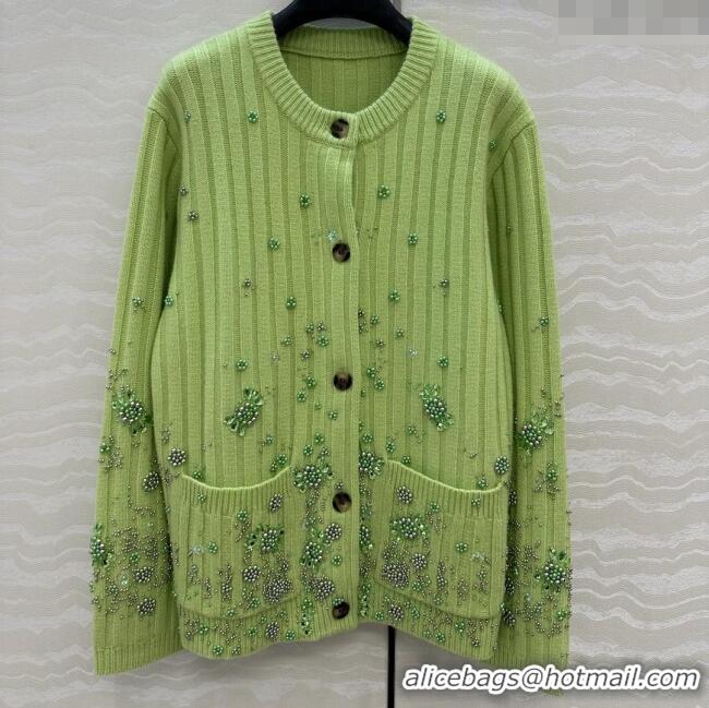 Super Quality Gucci Cashmere Cardigan G090110 Green 2025