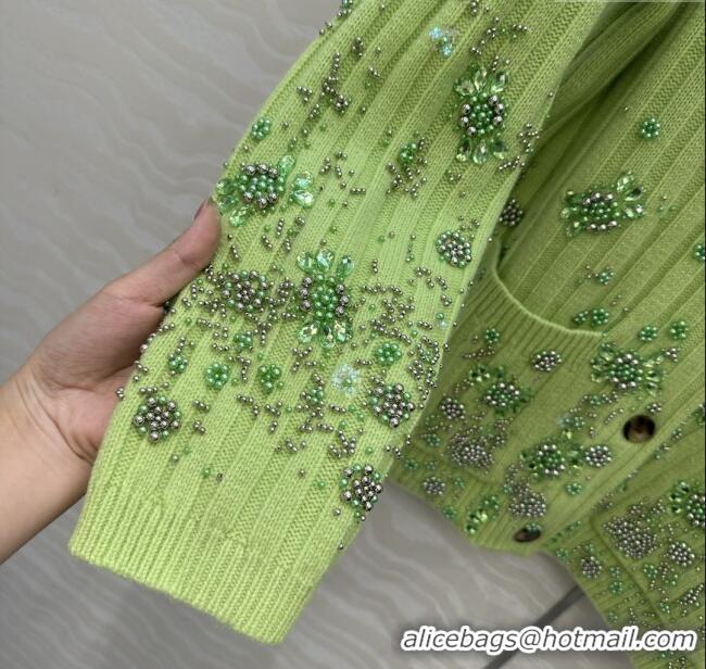 Super Quality Gucci Cashmere Cardigan G090110 Green 2025