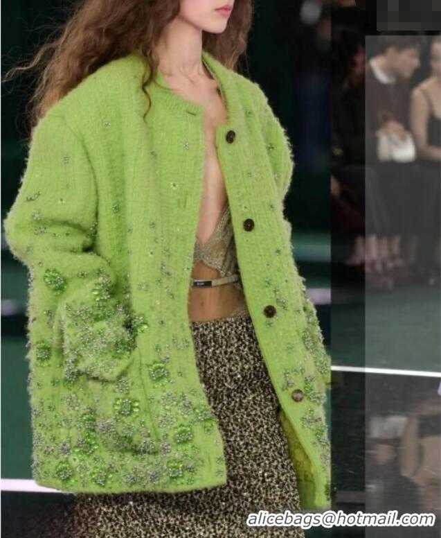 Super Quality Gucci Cashmere Cardigan G090110 Green 2025