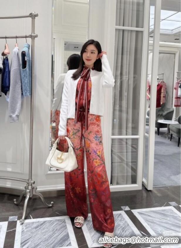 Buy Fashionable Gucci Printed Silk Pants G0902227 Pink/Red 2025