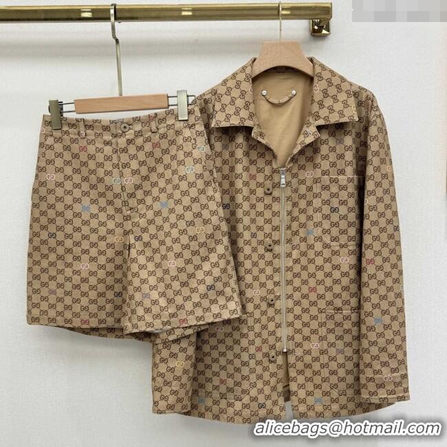 Top Quality Gucci GG Jacket & Shorts G090413 Beige 2025