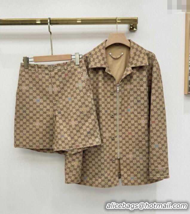 Top Quality Gucci GG Jacket & Shorts G090413 Beige 2025