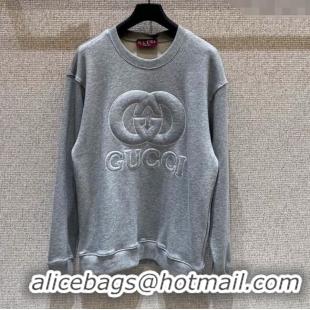 Famous Brand Gucci Cotton Sweatshirt GG090401 Grey 2025