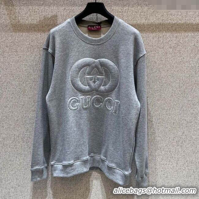 Famous Brand Gucci Cotton Sweatshirt GG090401 Grey 2025