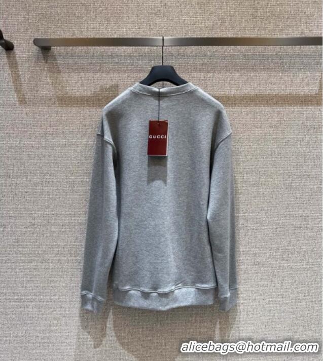 Famous Brand Gucci Cotton Sweatshirt GG090401 Grey 2025