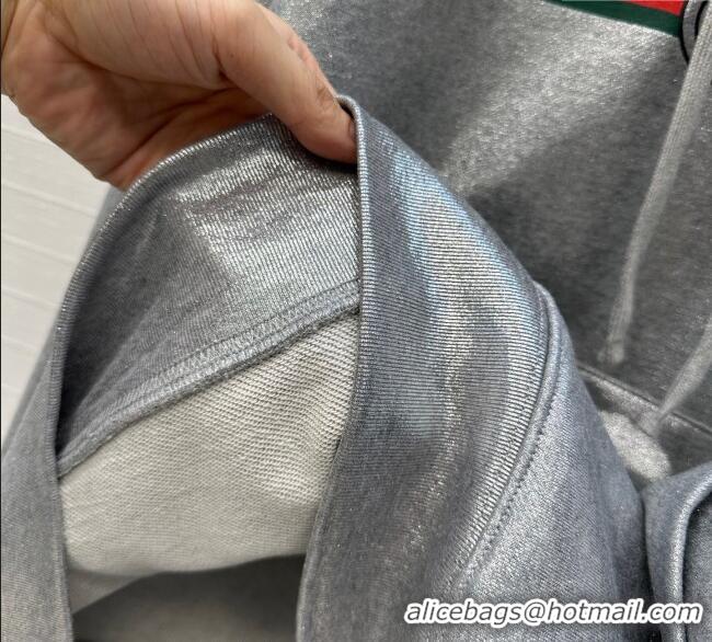 Famous Brand Gucci Cotton Sweatshirt GG090403 Silver Grey 2025