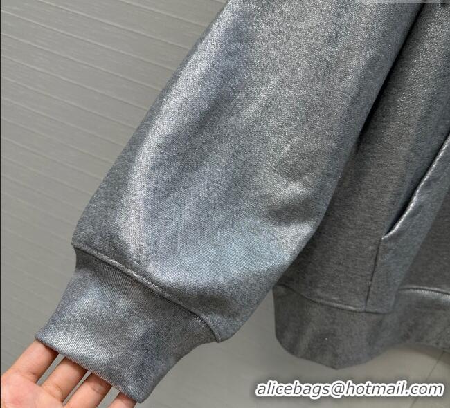 Famous Brand Gucci Cotton Sweatshirt GG090403 Silver Grey 2025
