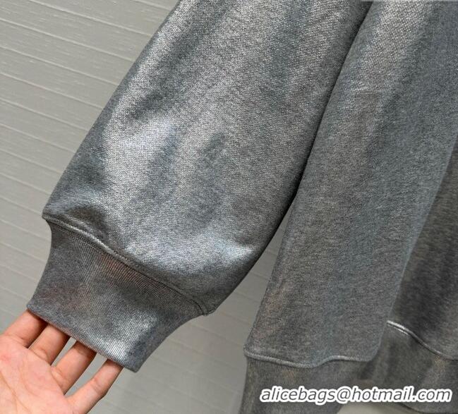 Famous Brand Gucci Cotton Sweatshirt GG090404 Silver Grey 2025