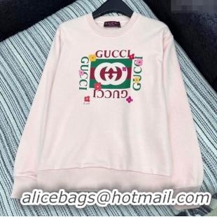 Best Price Gucci Cotton Sweatshirt GG090402 Light Pink 2025