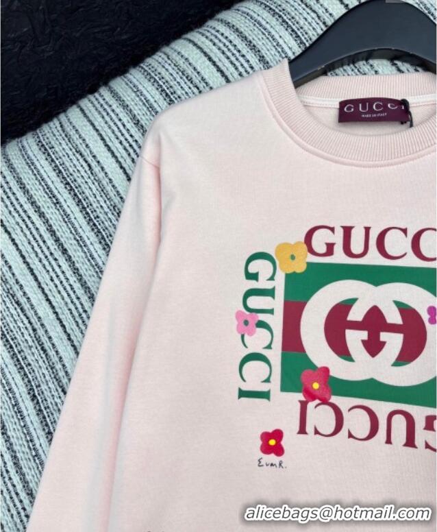 Best Price Gucci Cotton Sweatshirt GG090402 Light Pink 2025
