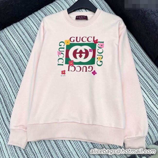 Best Price Gucci Cotton Sweatshirt GG090402 Light Pink 2025