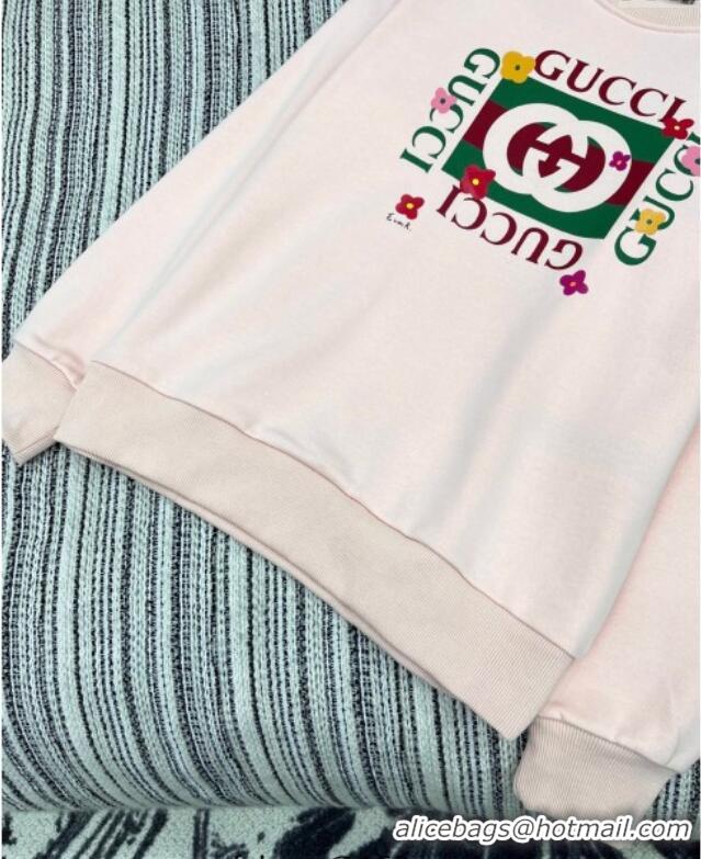 Best Price Gucci Cotton Sweatshirt GG090402 Light Pink 2025