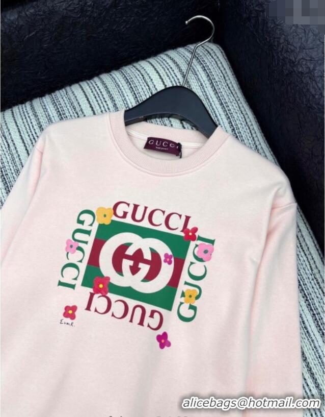 Best Price Gucci Cotton Sweatshirt GG090402 Light Pink 2025