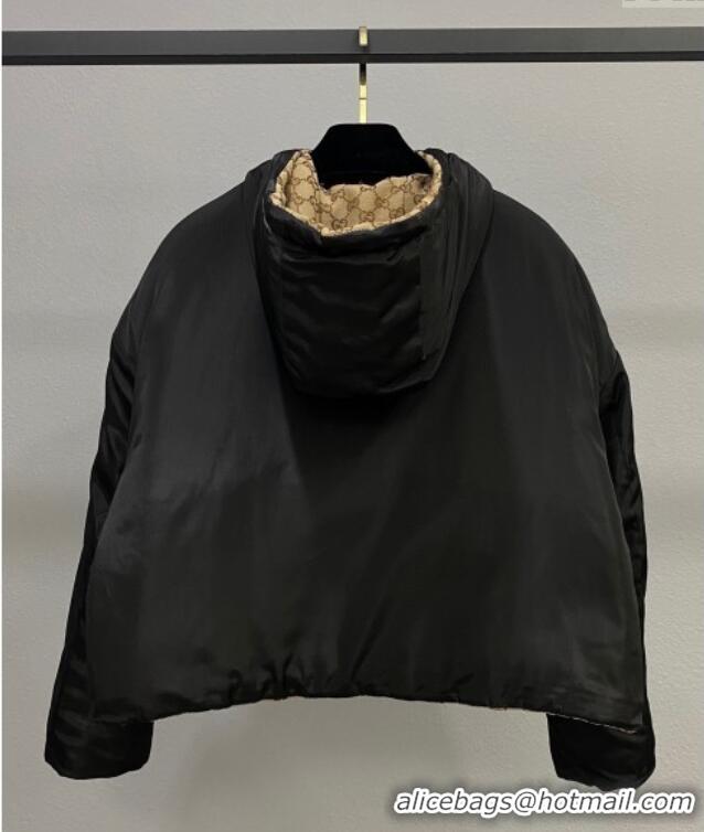 Top Quality Gucci Black and GG Reversible Jacket GG091901 2025