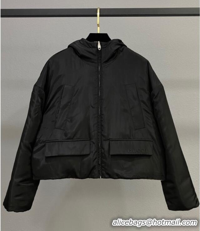 Top Quality Gucci Black and GG Reversible Jacket GG091901 2025