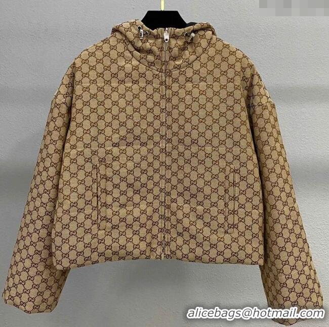 Top Quality Gucci Black and GG Reversible Jacket GG091901 2025