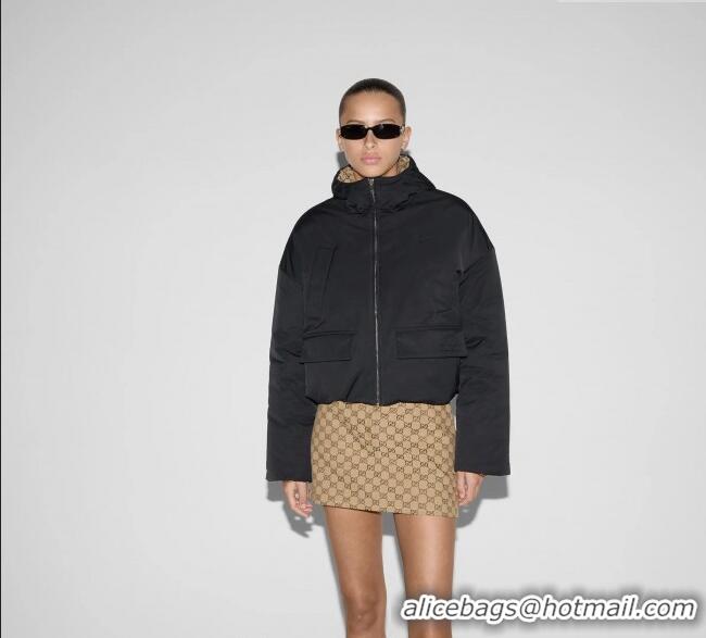 Top Quality Gucci Black and GG Reversible Jacket GG091901 2025