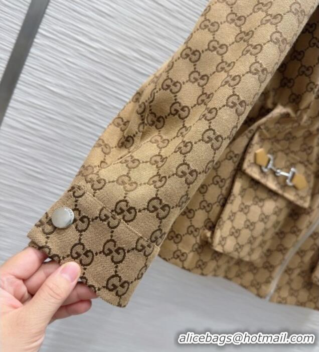 Unique Grade Gucci GG Jacket with Horsebit GG091904 Brown 2025