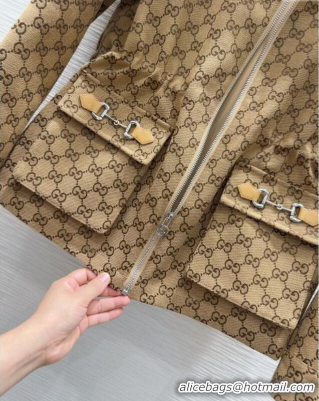Unique Grade Gucci GG Jacket with Horsebit GG091904 Brown 2025