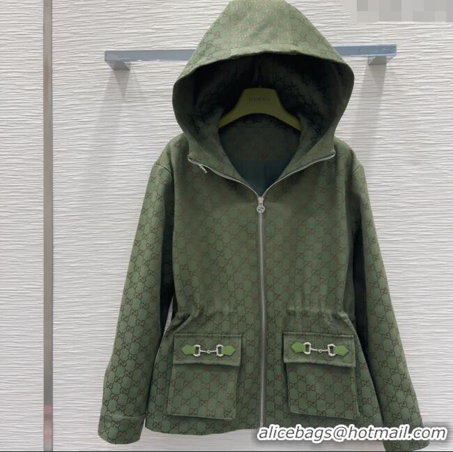 Affordable Price Gucci GG Jacket with Horsebit GG091904 Green 2025