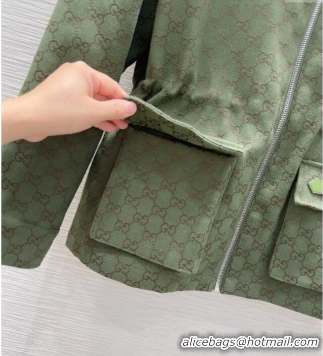 Affordable Price Gucci GG Jacket with Horsebit GG091904 Green 2025