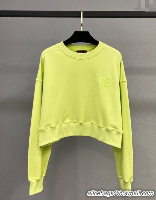New Release Creation Gucci Sweatshirt and Shorts Set GG091905 Neon Green 2025