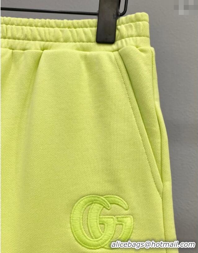 New Release Creation Gucci Sweatshirt and Shorts Set GG091905 Neon Green 2025