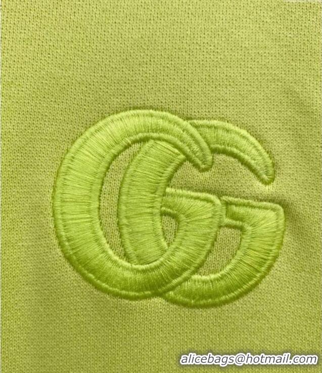 New Release Creation Gucci Sweatshirt and Shorts Set GG091905 Neon Green 2025