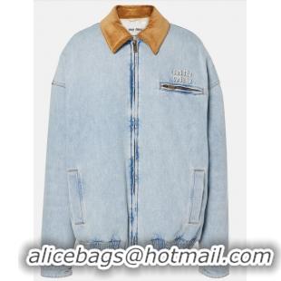 Most Popular Miu Miu Logo Denim Puffer Jacket M9560