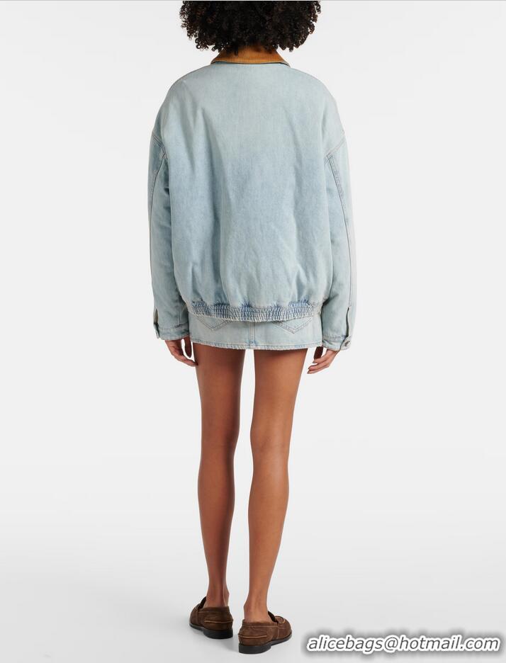 Most Popular Miu Miu Logo Denim Puffer Jacket M9560