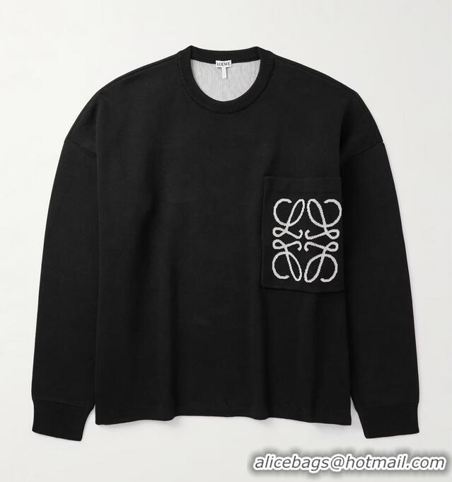 Best Price Loewe Anagram Logo-Intarsia Knitted Sweater L5980 Black