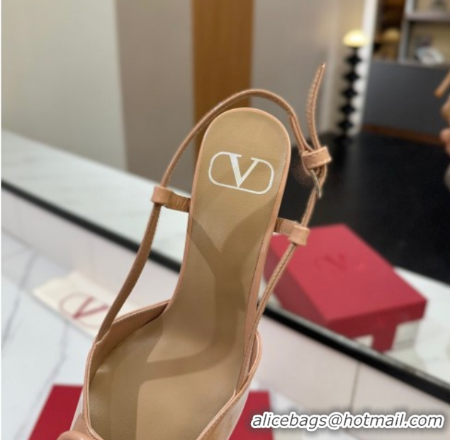 Best Price Valentino VLogo Signature Slingback Pumps 8cm in Patent Calfskin Pale Pink 2025 VA082111