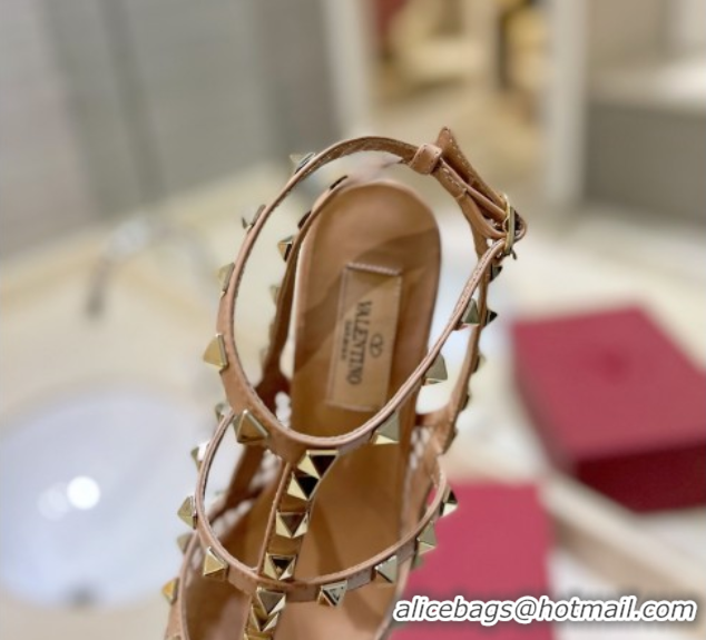 Luxury Valentino Rockstud Pumps 10cm in Quilted Mesh and Strass Pale Pink 2025 VA082112