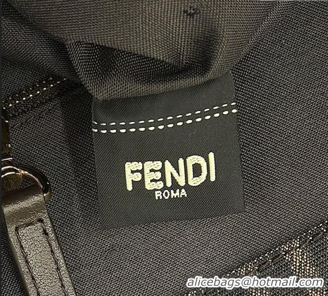 Well Crafted Fendi Summer Tote Bag in Brown FF Jacquard Fabric with Fringes 8683 Brown 2025