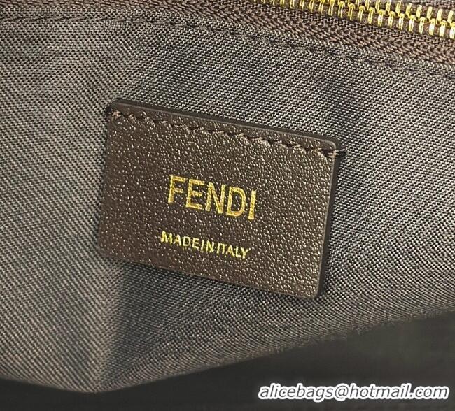 Well Crafted Fendi Summer Tote Bag in Brown FF Jacquard Fabric with Fringes 8683 Brown 2025