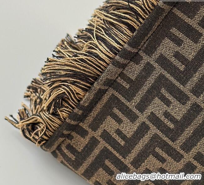 Well Crafted Fendi Summer Tote Bag in Brown FF Jacquard Fabric with Fringes 8683 Brown 2025