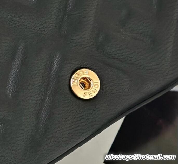 Best Price Fendi Nano Baguette Charm in Black FF Lambskin Leather 0136F Black 2025