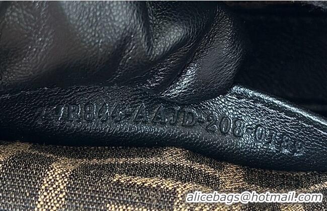 Super Quality Fendi Nano Baguette Charm in Brown FF jacquard fabric F0136 2025